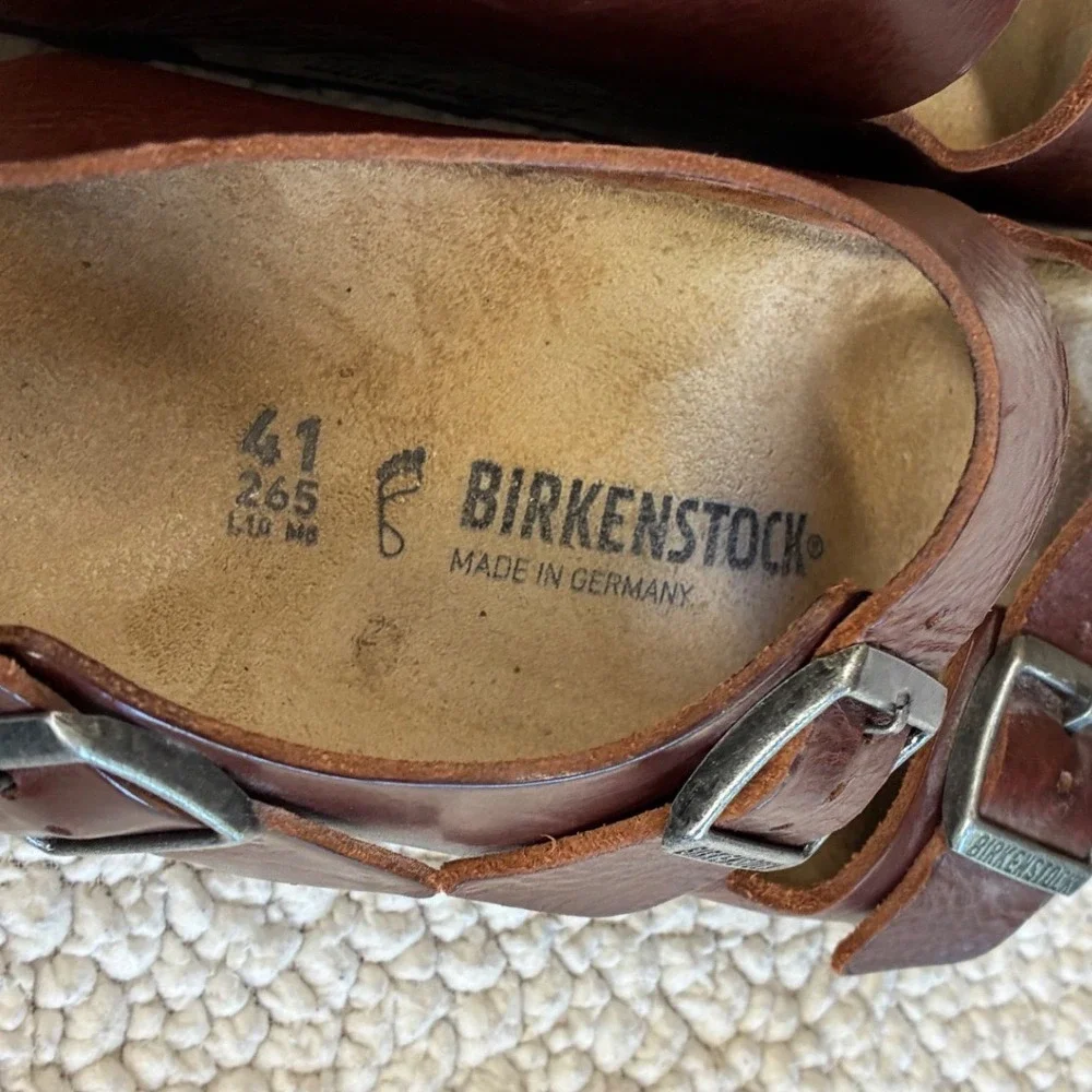 Birkenstock Milano Habana Brown Oiled Leather Slingback Sandals Mens 8 Womens 10
